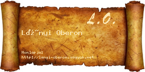 Lányi Oberon névjegykártya
